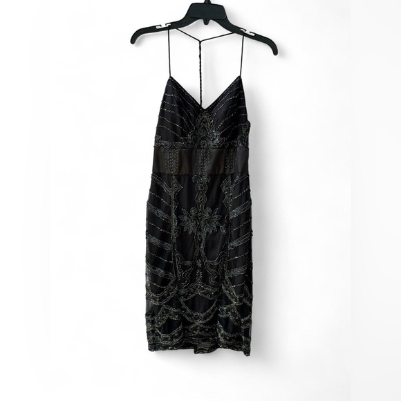 Sue Wong Midnight Black Embellished Midi Dress - Picture 1 of 6